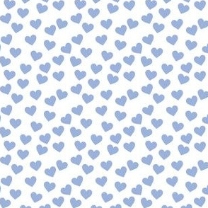 Sky blue hearts on white (mini)