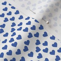 Royal blue hearts on white (mini)