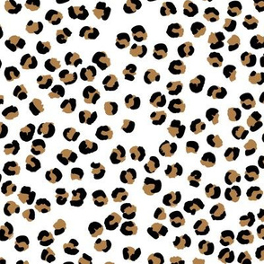 Messy leopard spots modern animal print abstract nursery caramel black white