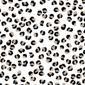 Messy leopard spots modern animal print abstract nursery black white coral beige