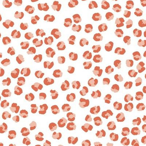 Messy leopard spots modern animal print abstract nursery white coral orange