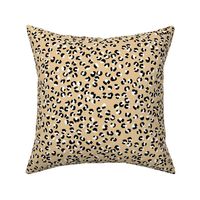 Messy leopard spots modern animal print abstract nursery white black soft butter yellow
