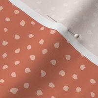 Little messy ink spots and dots neutral nursery boho style orange coral