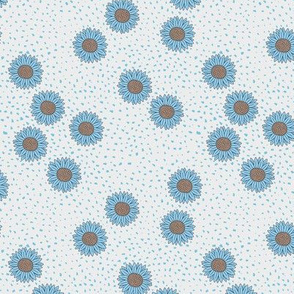 Sunflowers and speckles sweet boho flowers garden summer summer blue gray