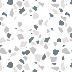 Irregular terrazzo texture abstract scandinavian trend classic basic spots design spring summer gray beige on white