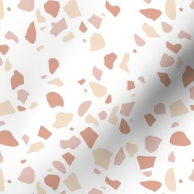 Irregular terrazzo texture abstract scandinavian trend classic basic spots design spring summer soft orange pale blush coral