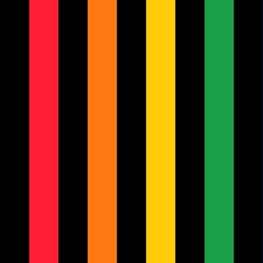  Rainbow stripes (vertical) on black - extra large