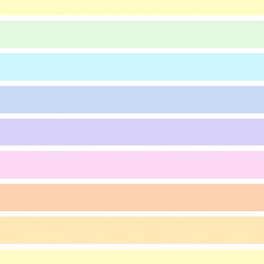 Pastel rainbow and white stripes - horizontal  (extra large)
