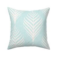 Linen Palm Frond in Cream on Aqua by michele_norris