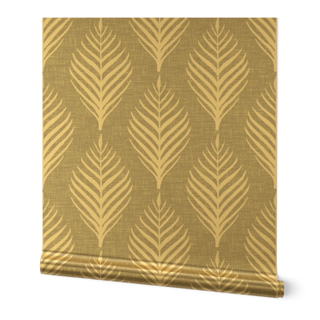 Linen Palm Frond in Cream on Medium Beige by michele_norris