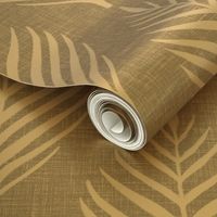 Linen Palm Frond in Cream on Medium Beige by michele_norris