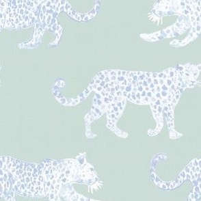 Leopard Parade Custom Soft Green with Blue