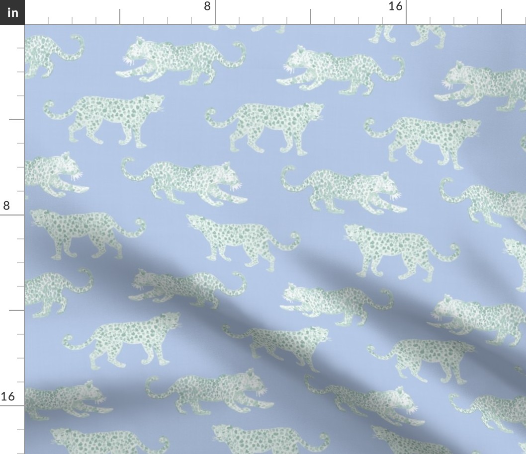 Leopard Parade Custom Blue with Soft Green