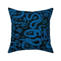 Snake block print blue
