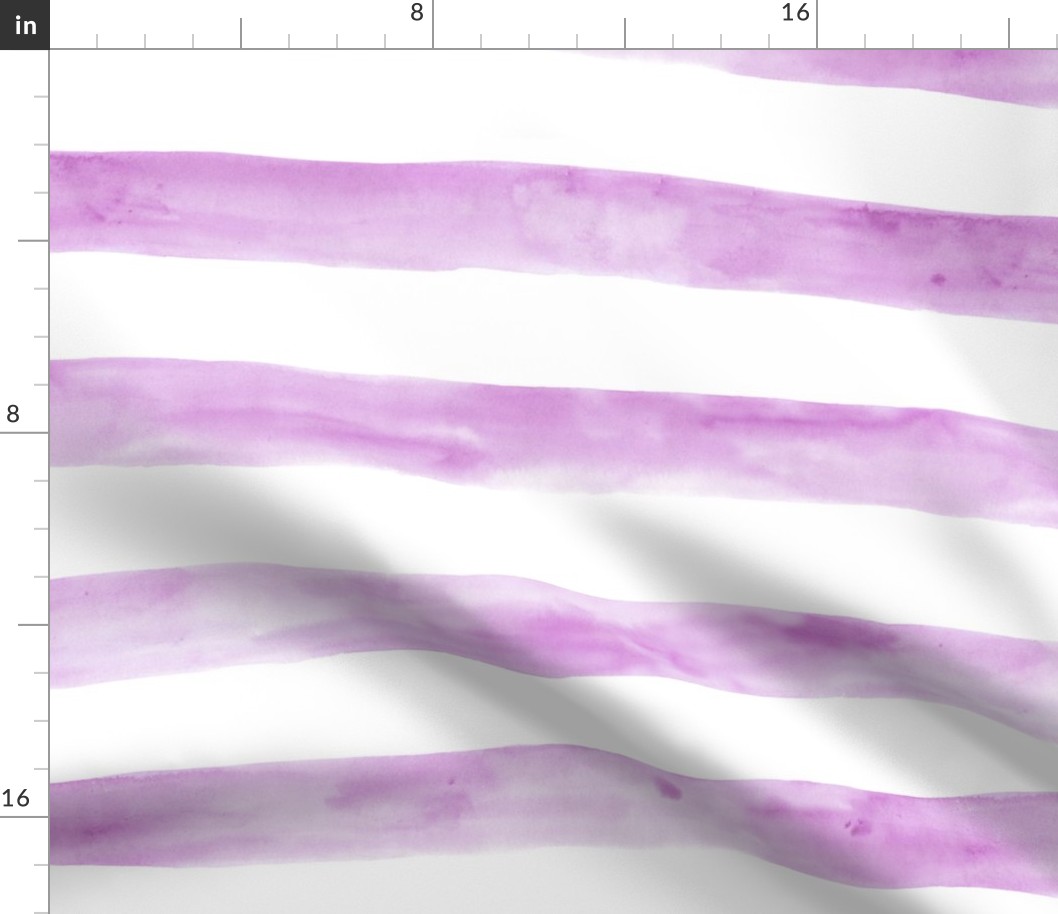 Lilac watercolor stripes - modern painted stripes