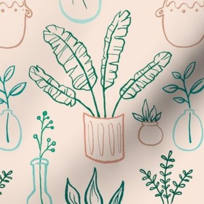Plant Collection (peach background)