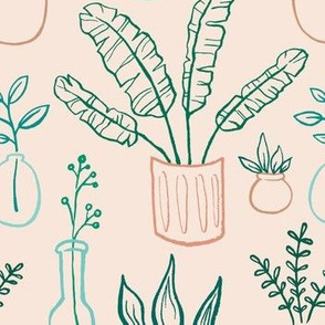 Plant Collection (peach background)