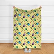 I love pickleball pastel yellow - large scale tiles