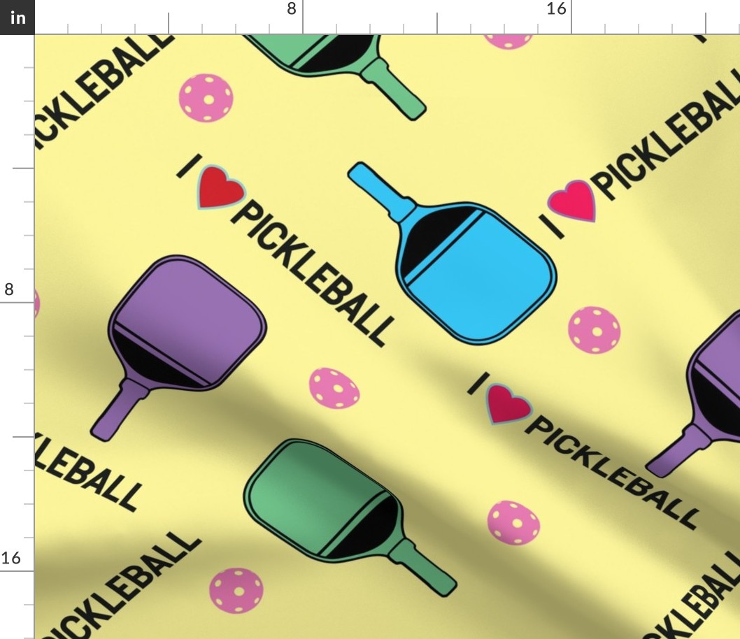 I love pickleball pastel yellow - large scale tiles