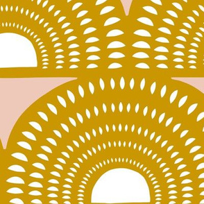 Aurora - Goldenrod Yellow Blush Pink Geometric Jumbo Scale