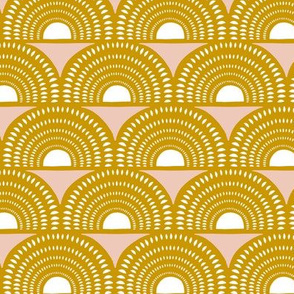 Aurora - Goldenrod Yellow Blush Pink Geometric Regular Scale