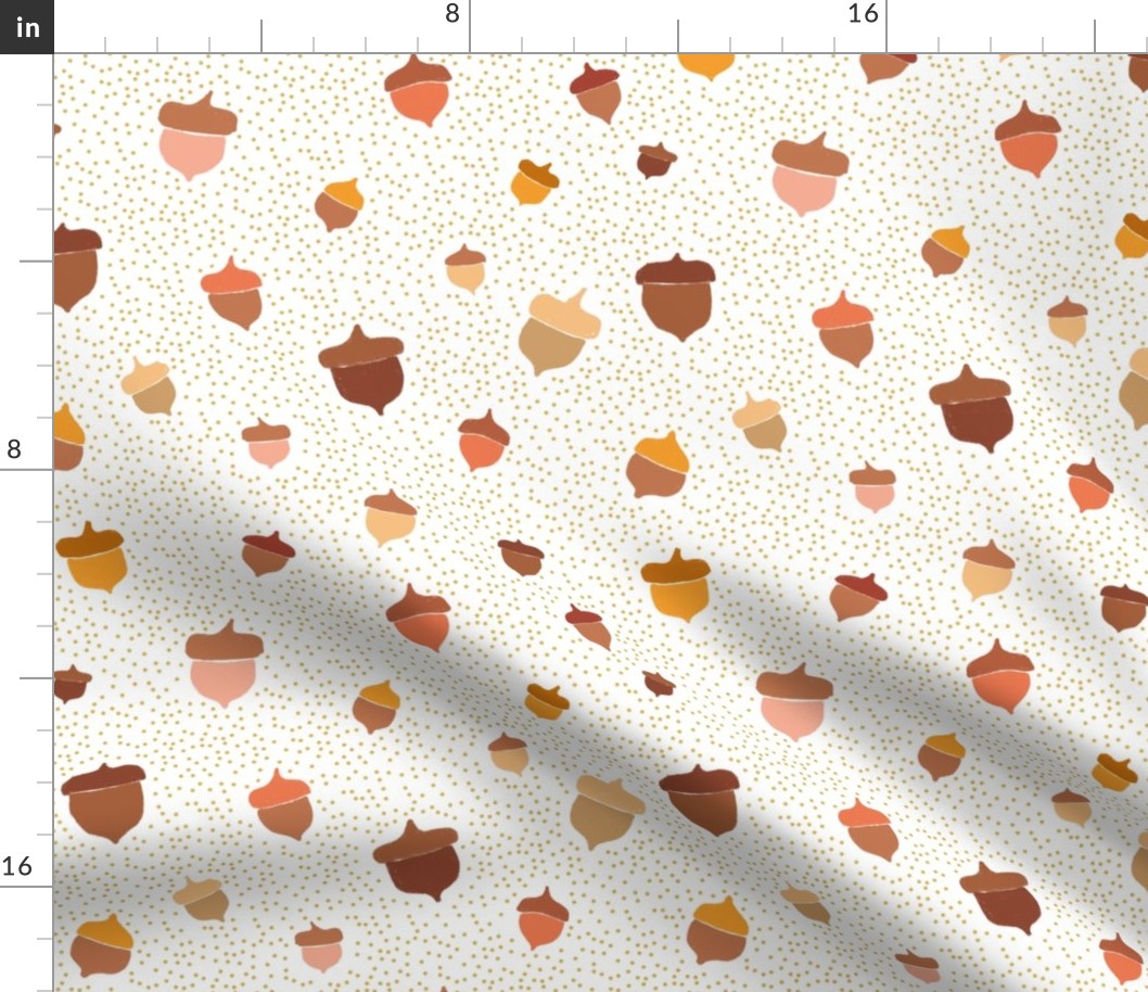 fall acorns on gold dots 
