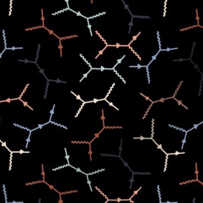 Compton scattering Feynman diagrams on Black