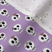 Scary Halloween Skulls - purple mini