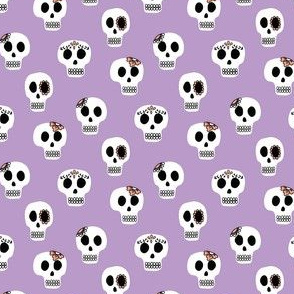 Scary Halloween Skulls - purple mini