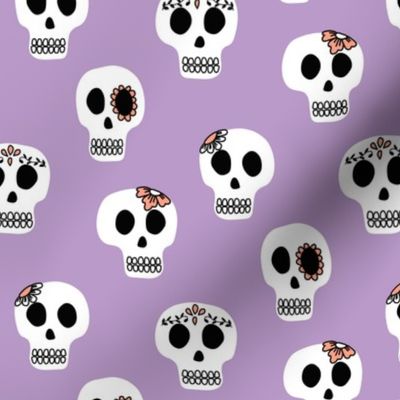 Scary Halloween Skulls - purple