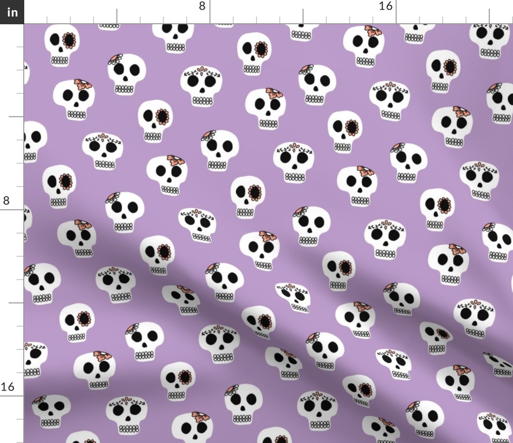 Scary Halloween Skulls - purple