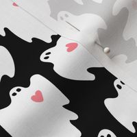 Halloween Ghosts With Hearts - on black