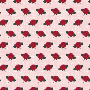 Red roses white 03 pink canvas