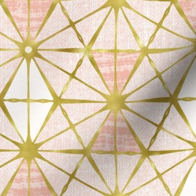 Luminous - Gilded Blush Pink Geometric Large Scale