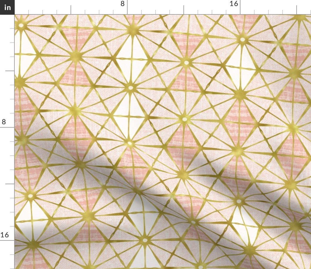 Luminous - Gilded Blush Pink Geometric Large Scale