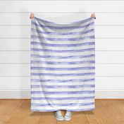 Soft periwinkle watercolor stripes - painted horizontal stripes for modern home decor, bedding, nursery