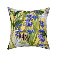 White Lilies + Lavender Large | Yellow