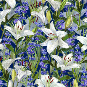 White Lilies + Lavender | Navy