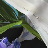 White Lilies + Lavender Large | Black