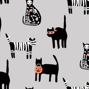 Halloween Cats on gray - 2 inch
