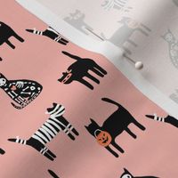 Halloween Cats on pink - 1 inch