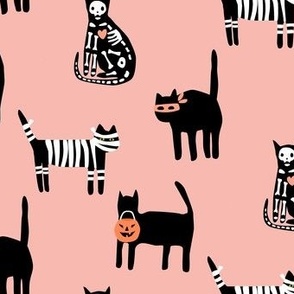 Halloween Cats on pink 2 inch
