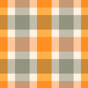 Orange, blue, pink plaid