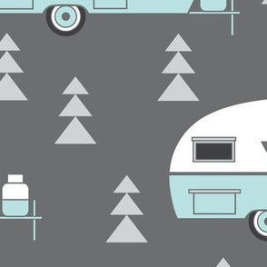 jumbo retro trailers on charcoal