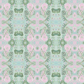 Paisley Mint Pink sage Aqua