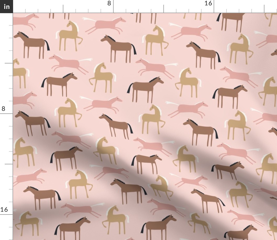 Horse Party  2.0  on pink 2 inch