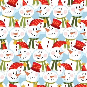 Snowmen Crowd-Blue