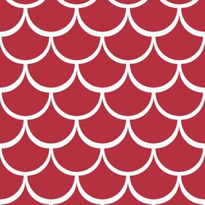 2" Fish Scale Pattern | Christmas Cardinal Red Collection