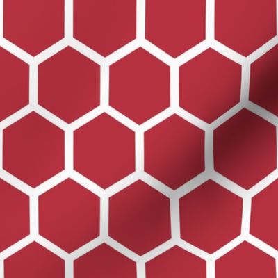 1" Honeycomb Hexagon Pattern | Christmas Cardinal Red Collection