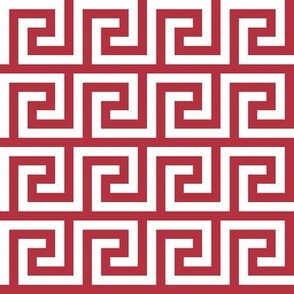 2" Greek Key Pattern | Christmas Cardinal Red Collection